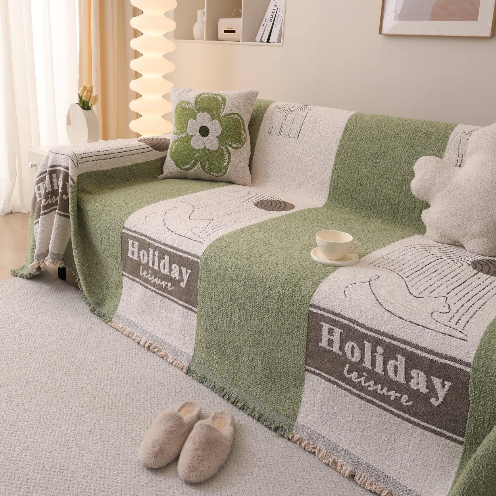 Luxury Cozy Cotton Sofa Blanket Cover Furniture Slipcovers for Most Shape Sofas - Ornate Home