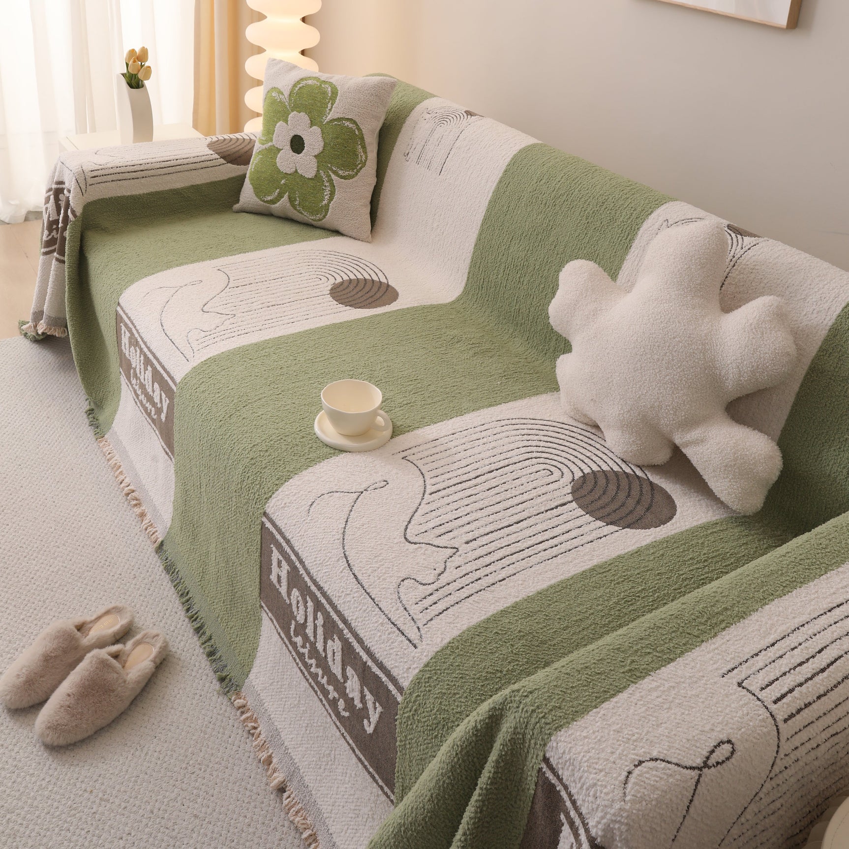Luxury Cozy Cotton Sofa Blanket Cover Furniture Slipcovers for Most Shape Sofas - Ornate Home