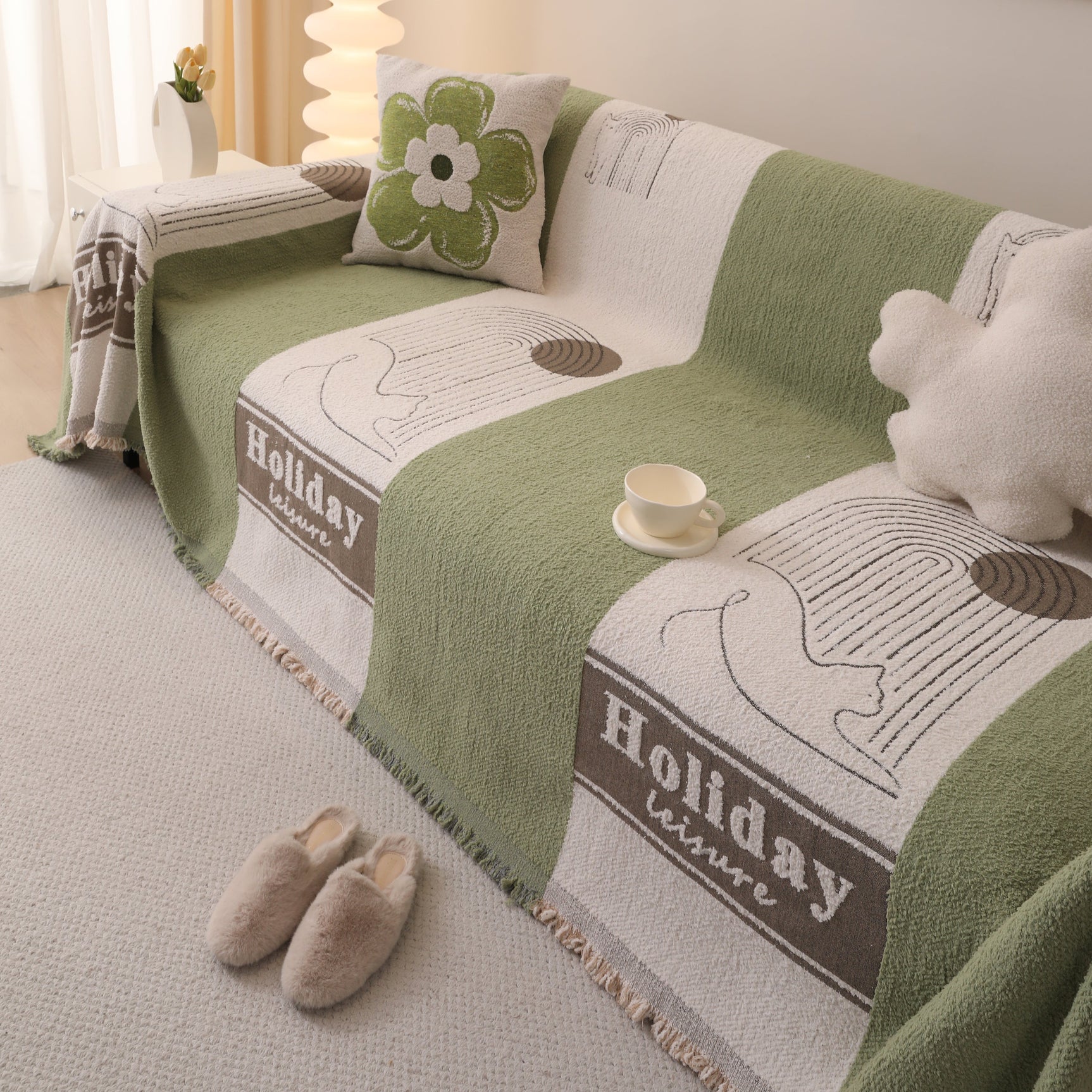 Luxury Cozy Cotton Sofa Blanket Cover Furniture Slipcovers for Most Shape Sofas - Ornate Home
