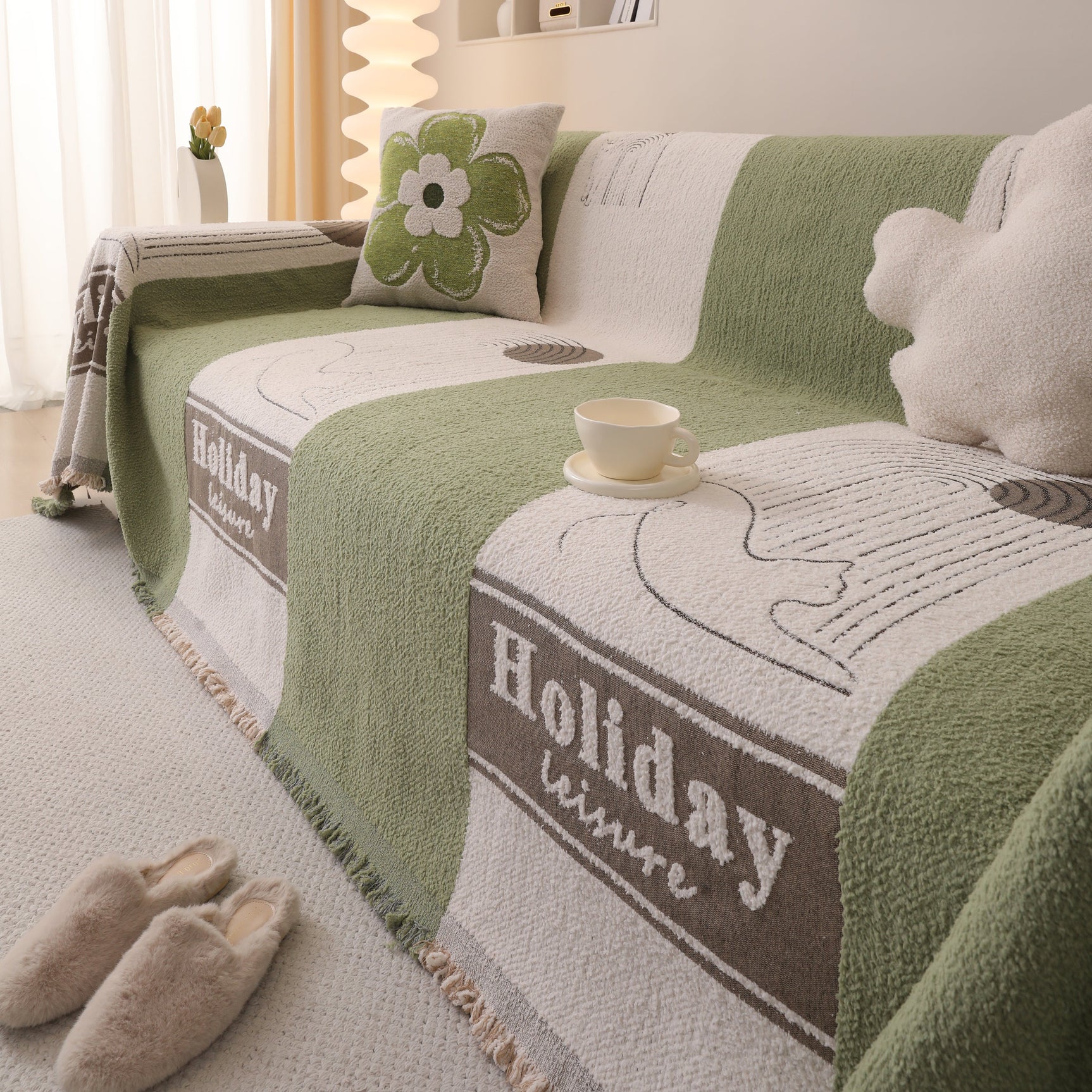 Luxury Cozy Cotton Sofa Blanket Cover Furniture Slipcovers for Most Shape Sofas - Ornate Home