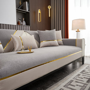 Luxury Leather Couch Protectors with Chenille Sofa Towel Covers, Non-Slip and Washable, Modular Couch Covers - Ornate Home