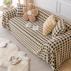 Luxury Plush Universal Couch Cover Blanket, Washable Couch Protector Houndstooth Sofa Covers - Ornate Home