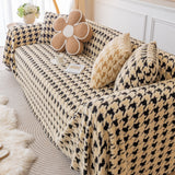 Luxury Plush Universal Couch Cover Blanket, Washable Couch Protector Houndstooth Sofa Covers - Ornate Home