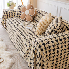 Luxury Plush Universal Couch Cover Blanket, Washable Couch Protector Houndstooth Sofa Covers - Ornate Home