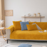 Luxury Sherpa Fleece Solid Sofa Towels Thickened Plush Non Slip Sofa Cushion Covers - Ornate Home
