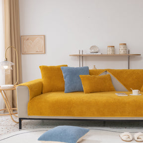 Luxury Sherpa Fleece Solid Sofa Towels Thickened Plush Non Slip Sofa Cushion Covers - Ornate Home