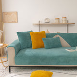 Luxury Sherpa Fleece Solid Sofa Towels Thickened Plush Non Slip Sofa Cushion Covers - Ornate Home