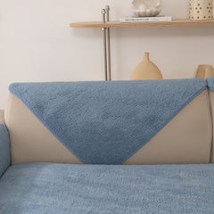 Luxury Sherpa Fleece Solid Sofa Towels Thickened Plush Non Slip Sofa Cushion Covers - Ornate Home
