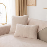 Luxury Sherpa Fleece Solid Sofa Towels Thickened Plush Non Slip Sofa Cushion Covers - Ornate Home