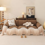 Luxury Sofa Throw Cover with Elegant Ruffled Skirt, Soft Decorative Couch Protector - Ornate Home