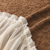 Luxury Sofa Throw Cover with Elegant Ruffled Skirt, Soft Decorative Couch Protector - Ornate Home