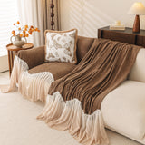 Luxury Sofa Throw Cover with Elegant Ruffled Skirt, Soft Decorative Couch Protector - Ornate Home