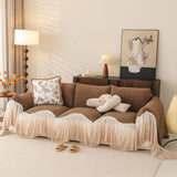 Luxury Sofa Throw Cover with Elegant Ruffled Skirt, Soft Decorative Couch Protector - Ornate Home