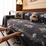 Luxury Thickened Sofa Throw Cover, Decorative Cozy Floral Jacquard Couch Cover Blanket - Ornate Home