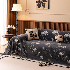 Luxury Thickened Sofa Throw Cover, Decorative Cozy Floral Jacquard Couch Cover Blanket - Ornate Home