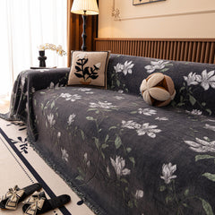 Luxury Thickened Sofa Throw Cover, Decorative Cozy Floral Jacquard Couch Cover Blanket - Ornate Home