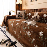 Luxury Thickened Sofa Throw Cover, Decorative Cozy Floral Jacquard Couch Cover Blanket - Ornate Home