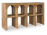Luzmanacy Natural Brown Console Sofa Table (Online Special Price) - Ornate Home