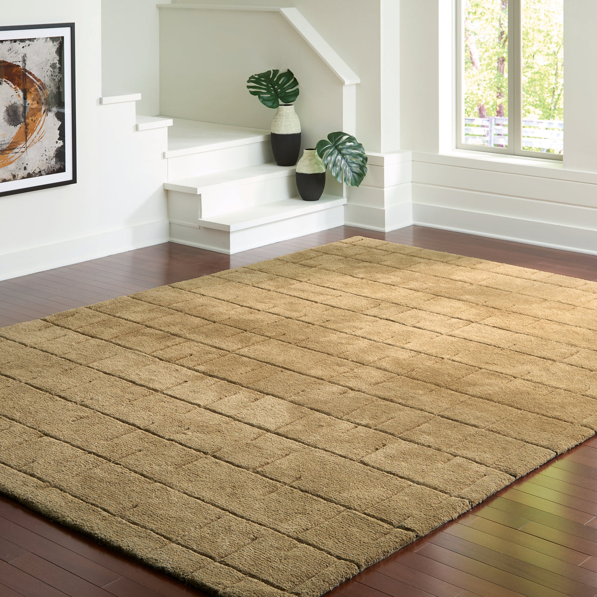 Ashley Furniture Luzmont Golden Brown Extra Large Rug | Ornate Home
