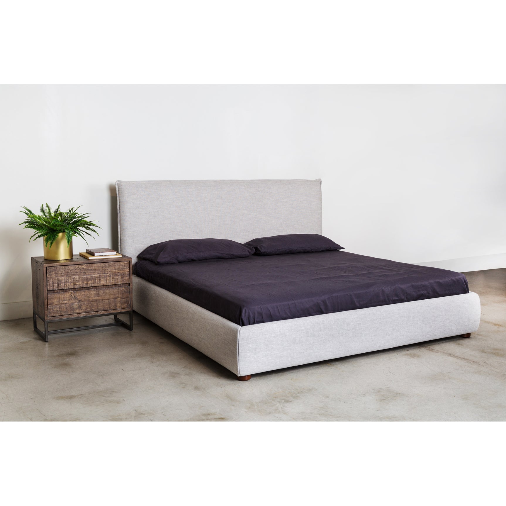 Luzon Light Grey King Bed - Ornate Home