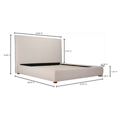 Luzon Wheat Tall Headboard Queen Bed - Ornate Home