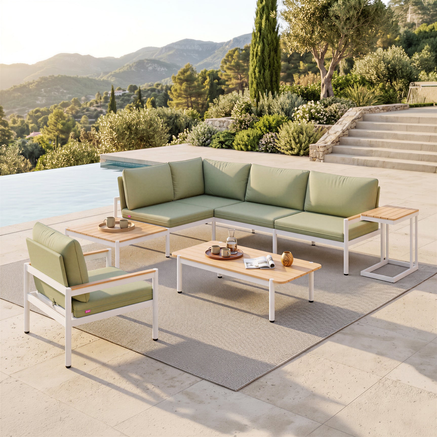 Lychee Green Modular Sectional - Ornate Home