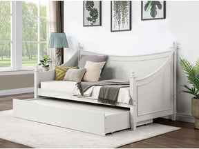 Lycoris White Bed w/Trundle - Ornate Home