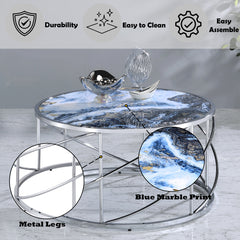 Lyda Blue Coffee Table - Ornate Home