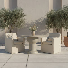 Lydia Cream Outdoor Slipcover Dining Chair - Ornate Home