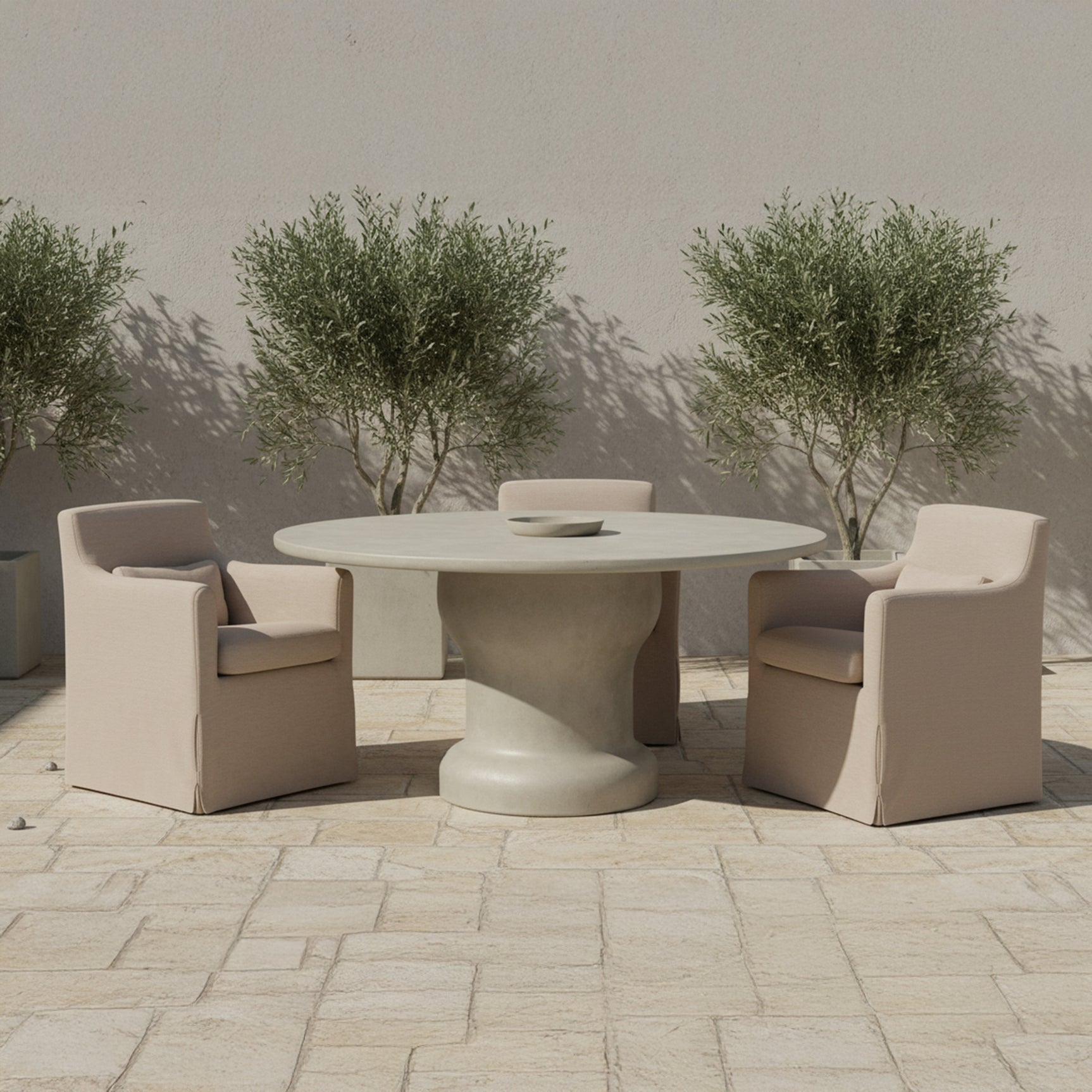 Lydia Light Brown Outdoor Slipcover Dining Chair - Ornate Home