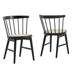 Lykke Black Curved Spindle Back Dining Chairs (Set of 2) - Ornate Home