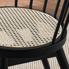 Lykke Black Curved Spindle Back Dining Chairs (Set of 2) - Ornate Home