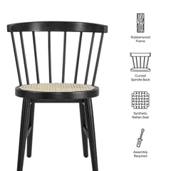 Lykke Black Curved Spindle Back Dining Chairs (Set of 2) - Ornate Home