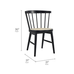 Lykke Black Curved Spindle Back Dining Chairs (Set of 2) - Ornate Home