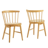Lykke Natural Curved Spindle Back Dining Chairs (Set of 2) - Ornate Home