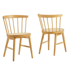 Lykke Natural Curved Spindle Back Dining Chairs (Set of 2) - Ornate Home