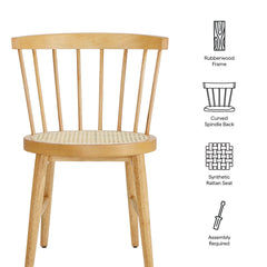 Lykke Natural Curved Spindle Back Dining Chairs (Set of 2) - Ornate Home