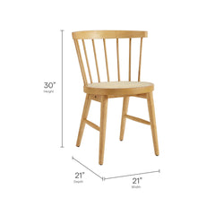 Lykke Natural Curved Spindle Back Dining Chairs (Set of 2) - Ornate Home