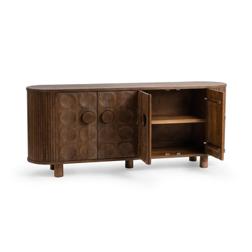 Lyle Artisan Brown 4 Door Cabinet - Ornate Home