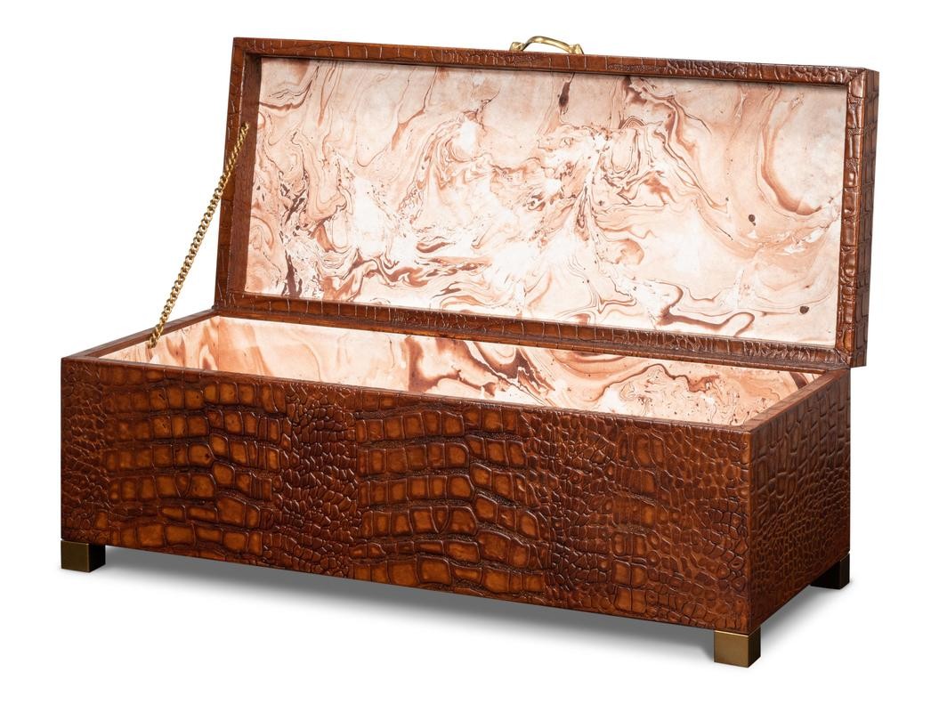 Lyle Brown Leather Box - Ornate Home