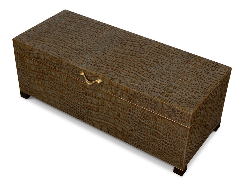 Lyle Green Leather Box - Ornate Home