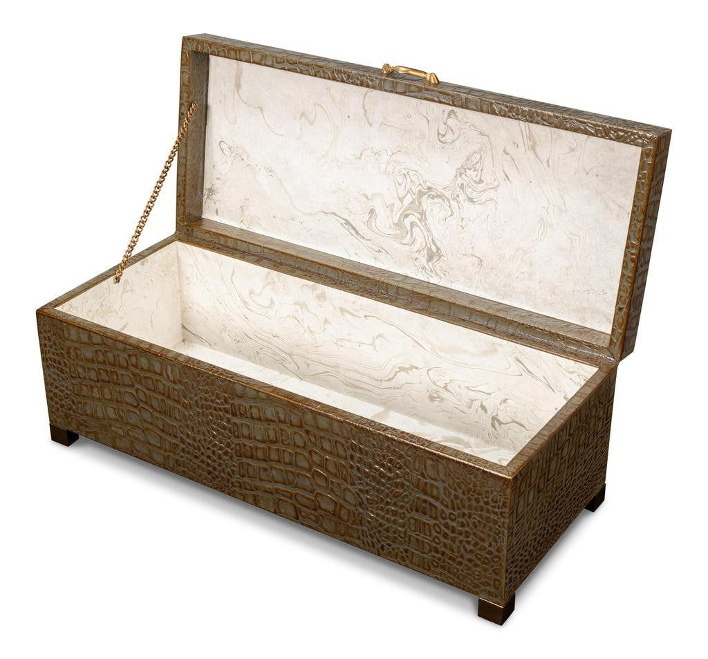Lyle Green Leather Box - Ornate Home