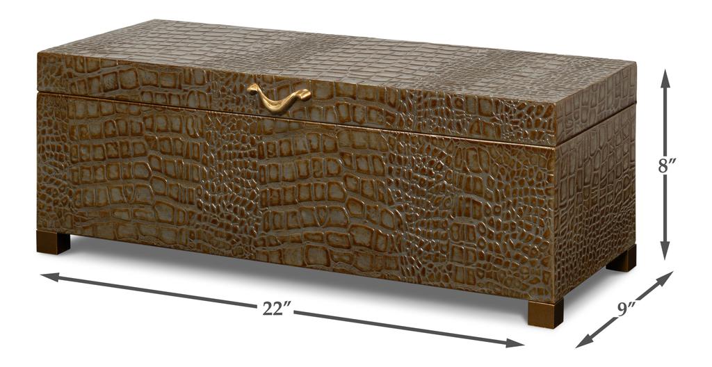 Lyle Green Leather Box - Ornate Home
