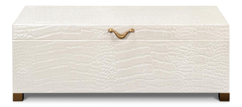 Lyle Ivory Leather Box - Ornate Home