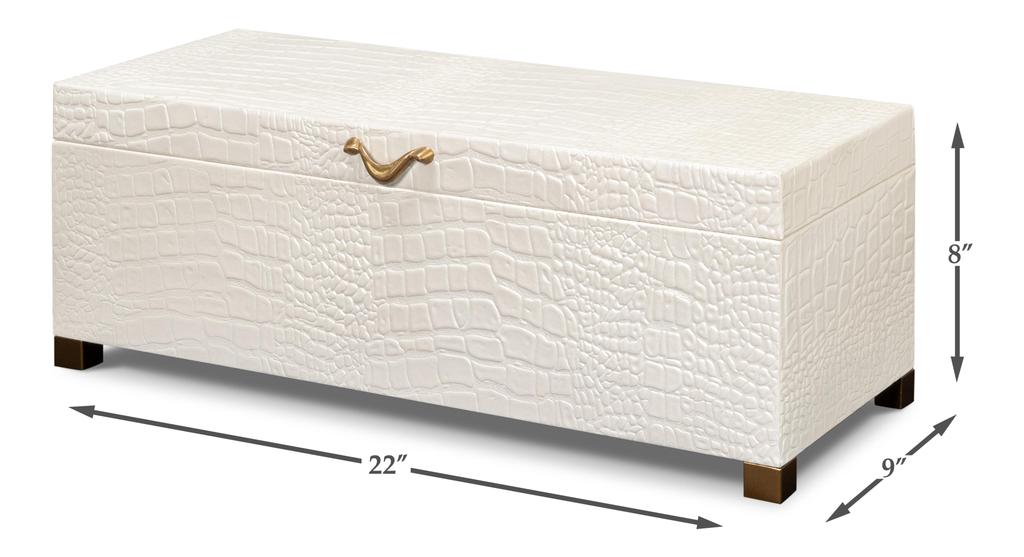 Lyle Ivory Leather Box - Ornate Home