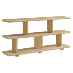 Lyle Natural Sculptural 2-Tier Bookshelf - Ornate Home