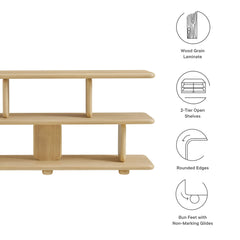 Lyle Natural Sculptural 2-Tier Bookshelf - Ornate Home