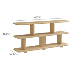 Lyle Natural Sculptural 2-Tier Bookshelf - Ornate Home