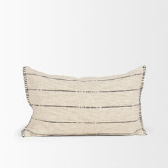 Lyle Oatmeal/Black 13x21 Square Decorative Pillow Cover - Ornate Home