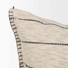 Lyle Oatmeal/Black 20x20 Square Decorative Pillow Cover with Down Filler - Ornate Home